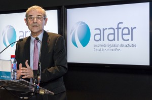 Pierre Cardo, président de l'Arafer, lors de la cérémonie officielle de création de la nouvelle autorité de régulation multimodale de transports © REA