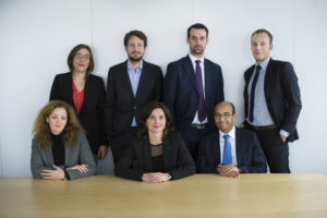 Team IRG-Rail within Arafer : in the center, Anne Yvrande-Billon, 2017 Chairperson of IRG-Rail. To her rigt, Laurent Monjole, head of European and international affairs, to her left, Sophie Ayitey, executive assistant. Standing (from left to right): Aude Le Lannier co-chair of the market monitoring working group, John Moore, chair of the charges working group, Mathias Laffont, co-chair for the charges for service facilities working group, Pierre Devoize, European affairs officer. © V. Pancol