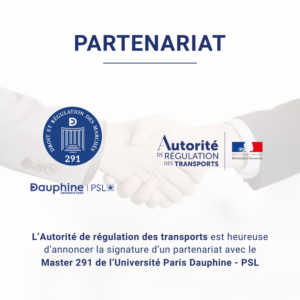 L’Autorité de régulation des transports a conclu un partenariat avec l’Association Droit et Régulation des Marchés (ADRM) de l’Université Paris Dauphine – PSL